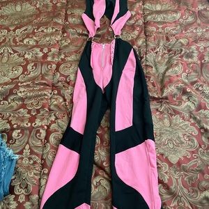 Fashion nova rolling up color block jumpsuit